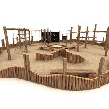Wooden Playground 3d Obj Wooden Playground Playground Natural Playground