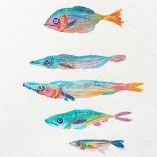 9 282 Likes 126 Comments Pearfleur On Instagram Played With Crayola Watercolors Lol Saturday Fish Art Watercolor Watercolor Artwork