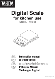 Check 'petunjuk' translations into english. Manual Tanita Sd 004 Page 1 Of 8 English
