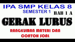 Jika masih ada materi yang belum lengkap. Ipa Smp Kelas 8 Semester 1 Bab 1 Gerak Lurus Pendalaman Materi Dan Contoh Soal Youtube