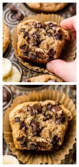 Healthy Banana Chocolate Chip Muffins Baker By Nature Recipe Chocolate Chip Muffins Banana Chocolate Chip Muffins Healthy Banana Chocolate Chip Muffins
