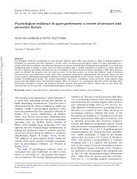 Let's change the world together. Pdf Psychological Resilience In Sport Performers A Review Of Stressors And Protective Factors