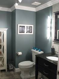 Blue Grey Bathroom Love The Crown Molding Downstairs Bathroom Paint The Ceiling Glidden Smooth Stone Bath Stylish Bathroom Bathrooms Remodel Home