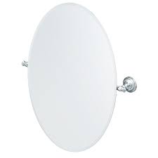 Swivel mirror can be tilted and adjustable by the ring screws at the sides. Allen Roth Raleigh 3 4 In W X 26 In H Oval Tilting Frameless Bathroom Mirror With Polished Chrome Hardware And Beveled Edges At Lowes Com