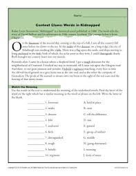 Below are three versions of our grade 4 vocabulary worksheet on working out the meaning of words in the context of a sentence. Context Clues Worksheets For 4th And 5th Grade Kidnapped Book