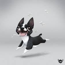 Black And White Boston Terrier Cartoon Boston By Anna Johnstone Via Behance Boston Terrier Art Boston Terrier Illustration Boston Terrier Lover
