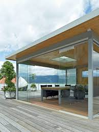 Detail Glasschiebetur Terrassenverglasung Pergola Design