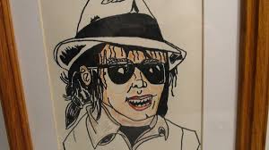 ARTIST SIGNED ART DRAWING MICHAEL JACKSON SMOOTH CRIMINAL TRIBUTE MJ  THRILLER