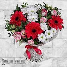 Check spelling or type a new query. Bouquet With Gerberas Lisianthus And Daisy Flower Delivery To Moscow St Petersburg And Other Cities Of Russia