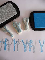 Triptyque De Troncs D Arbres Et Ustensiles De Cuisine Timbres Faits A La Main Timbre Gomme La Sculpture De Timbre