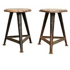 What kind of stools are at world market? Pair Of Bauhaus Stools In Steel And Wood Antique French Furniture Stool Vintage Stool