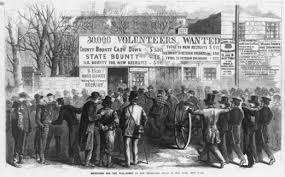 Men of New York enlisting to fight in the Civil War