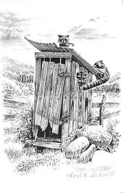 Home Sweet Home Western Pencil Drawing Of Raccoons On An Outhouse By Western Artist Virgil C Stephens Western Art Art Western Artist
