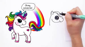 Learn how to draw this beautiful unicorn emoji step by step easy and cute. How To Draw A Cartoon Unicorn Farting Easy And Cute Video Dailymotion