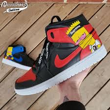 Check spelling or type a new query. Custom Hand Painted Made To Order Hypebeast Bart Simpson Red Blue Nike Air Jordan 1 Aj1 Mid Shoes The Custom Movement