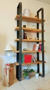 Etagere Bibliotheque Industrielle Chene Massif Acier Brut Meubles Et Rangements Par Steelandwood Etagere Bois Brut Idees De Meubles Mobilier De Salon