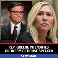 Rep. Marjorie Taylor Greene amplified her criticism of House Speaker Mike  Johnson, accusing him of endangering public safety by surrendering to  Democrats