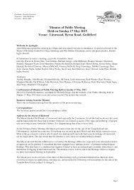Minutes of Public Meeting Held