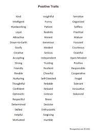 Check spelling or type a new query. Pin By Cami Bogado On Emotions Positive Traits Therapy Worksheets Positive Personality Traits