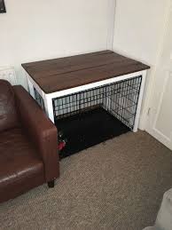 Dog Crate Table Surround Nice Hack Idea To Make The Crate Blend In Nicely Dogcrate Dogcratetable Dogfurniture Dogf Diy Dog Crate Diy Dog Stuff Dog Crate