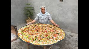 Pizza Giant Pizza On Big Tawa Veg Pizza Recipe Prepared By My Grandm Veg Pizza Recipe Food Pizza Recipes