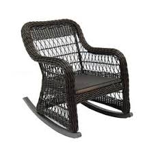 Shop Allen Roth Belsay Dark Brown Steel Woven Seat Patio Rocking Chair At Lowes Com Patio Rocking Chairs Rocking Chair Outdoor Chairs