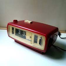 German quality flip clock by telefunken model digitale 101. Vintage Flip Clock Oval Alarm Clock Retro Yellow Table Clock Etsy Retro Alarm Clock Table Clock Clock