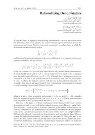 This video explains how to simplify radical expressions with fractions.site: Https Www Jstor Org Stable 10 4169 Math Mag 88 2 121