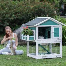 Maybe you would like to learn more about one of these? Amazon Com Petsfit 2 Story Rabbit Hutch With Trays Outdoor Weatherproof Bunny Cage With Openable Roof Pet Supplies