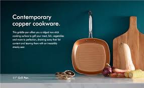 50ctzpvh received +4.6 stars from over 400 reveiews 【enjoy healthy and safe bbq】. Induction Hob Ready 11 Inches Diameter Easy Clean Griddle With Copper Colored Interior And Stainless Steel Handle Vonshef Non Stick Aluminum Grill Pan Grill Pans Cookware Botani Com Au