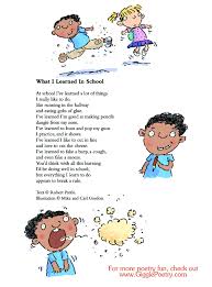 What I Learned In School A Poem By Robert Pottle Kids Poems Preschool Poems Funny Poems For Kids