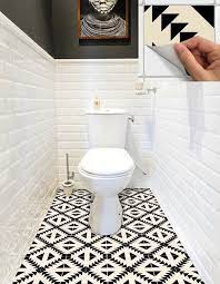 Tile Sticker Kitchen Bath Floor Wall Waterproof Removable Peel N Stick W010beige Piso Para Banheiros Decoracao Banheiro Decoracao Do Banheiro