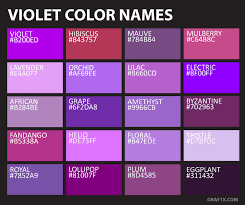 Violet Color Names Shades In 2021 Purple Color Names Color Names Green Color Names