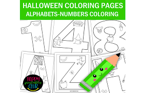 Each printable highlights a word that starts. Halloween Alphabets Numbers Coloring Pages Halloween 811740 Coloring Pages Design Bundles