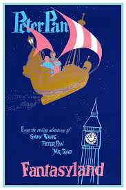 Vintage Disney Collector S Poster 12 X 18 Fantasyland Peter Pan Affiches Disney Affiche Disney Vintage Disneyland