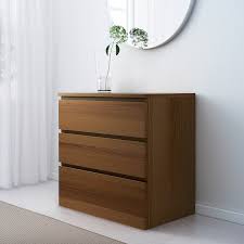 Drawer dressers are some of the most delightful treasures in the room. Malm Chest Of 3 Drawers Brown Stained Ash Veneer 80x78 Cm Ikea