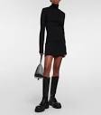 Turtleneck jersey sweater dress in black - Ami Paris | Mytheresa