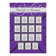 Elegant Purple Wedding 15 Table Seating Chart Zazzle Com