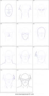 This beginners' step by step tutorial is for a basic male face. How To Draw The Flash Face Printable Step By Step Drawing Sheet Drawingtutorials101 Com