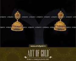 A gorgeous design to grace the beauty of wearer. Gold Jhumka Art Of Gold Jewellery Coimbatore
