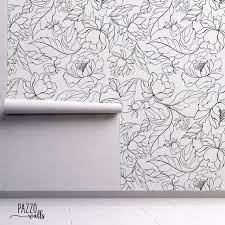 Black And White Floral Wallpaper Peel And Stick Peony Self Adhesive Wallpaper Renters Decor Floral Removable Regular Wallpaper Flower Wall Mural Floral Wallpaper Black And White 36 Self Adhesive Wallpaper Floral Wallpaper Adhesive Wallpaper