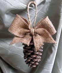 Pinecone Ornament With Burlap Bow New Size By Pineconeshoppe 4 00 Diy Christmas Ornaments Easy Diy Christmas Tree Ornaments Christmas Crafts