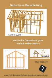 Bauplan Fur Ein Gartenhaus 5 2m X 3 8m Mit Schlafboden Gartenhaus Bauplan Gartenhaus Selber Bauen
