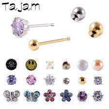 1 Pair Baby Beauty Ear Stud Ball Buckle Desensitization Earrings More Safe Surgical Steel Studs Sterilized Women Piercing Stud Earrings Aliexpress