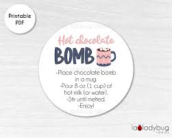 Hot Chocolate Bomb Tag Hot Cocoa Bomb Instructions Card Etsy Chocolate Bomb Hot Chocolate Hot Chocolate Treats