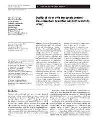 Pdf Quality Of Vision With Presbyopic Contact Lens