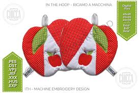 ITH Apple Pot Holder Machine Embroidery With Tutorial - Etsy