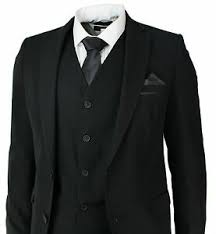 Next day delivery and free returns available. Men S Slim Fit Suit Black 3 Piece Work Office Or Wedding Party Suits Ebay