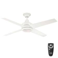 Hampton Bay Mercer 52 In Indoor Matte Black Ceiling Fan With Light Kit And Remote Control 14923 The Home Depot Ceiling Fan With Light White Ceiling Fan Ceiling Fan