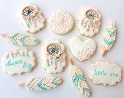 Miss Biscuit Timeline Photos Baby Shower Cookies Bohemian Baby Shower Dreamcatcher Baby